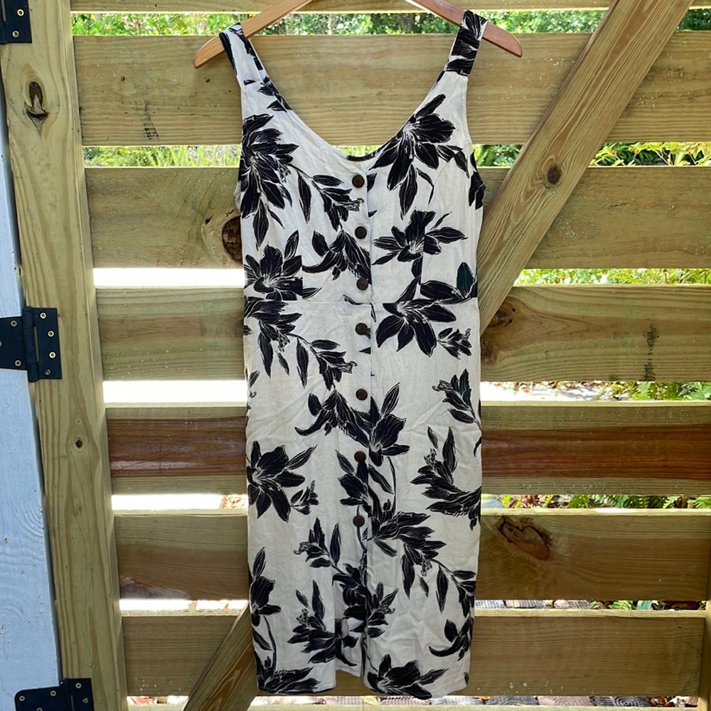 Linen floral dress